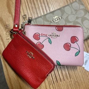 Coach cherry trio wristlets